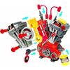 Tuff Tools: Engine Overhaul Pretend Play Toy - 25 Piece Playset w/ Lights & Sounds - Role Play Toys - 4