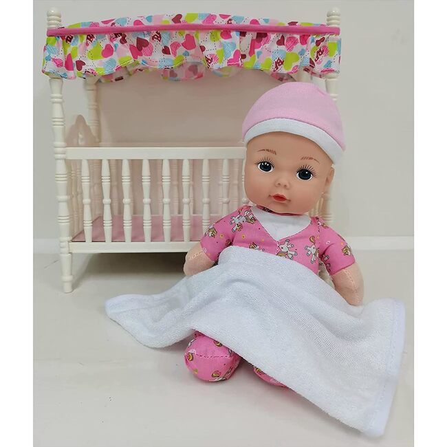 Baby's First Canopy Crib with Toy Doll