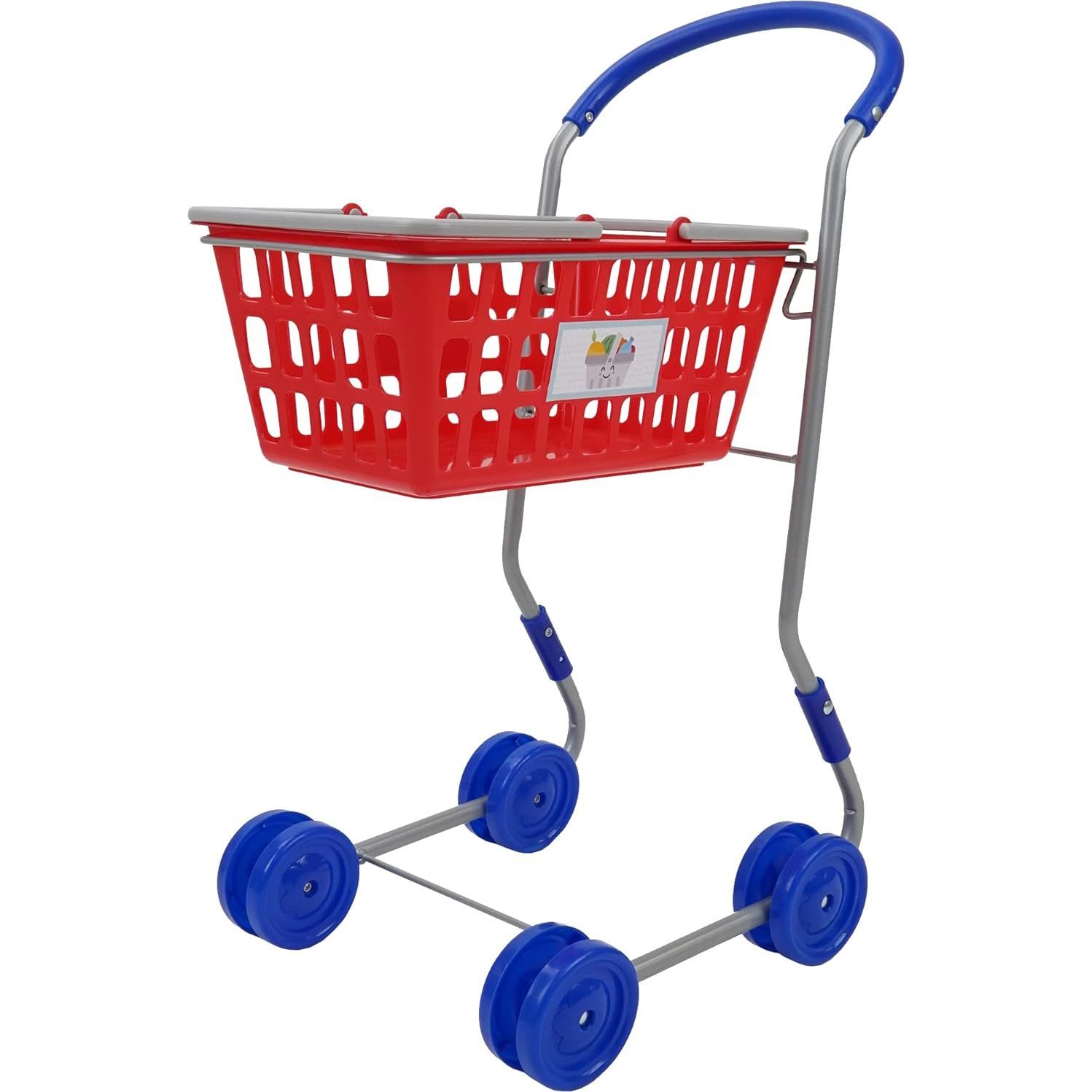 Kids Pretend Play 2-in-1 Red Shopping Cart - Role Play Toys - 1