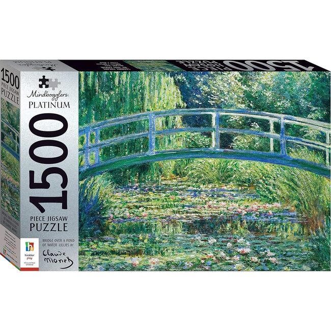 Mindbogglers Platinum 1500-Piece Jigsaw Puzzle: Bridge Over a Pond of Water Lilies by Monet