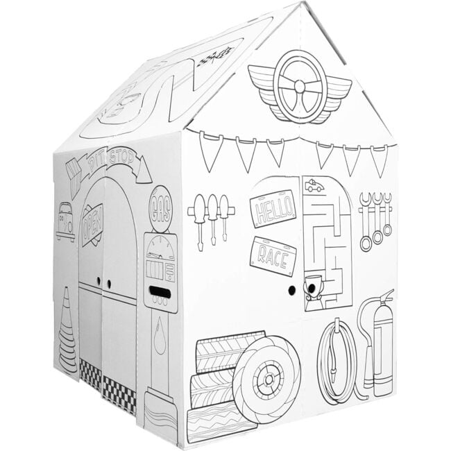 Cardboard Coloring Playhouse Garage - Kids Art and Craft - Playhouses - 3