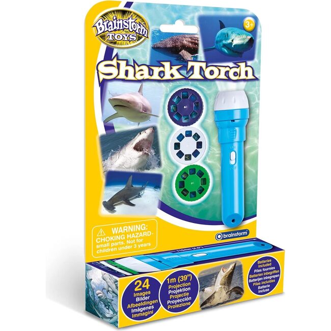 Brainstorm Toys Shark Flashlight and Projector w/ 24 Shark Images - STEM Toy