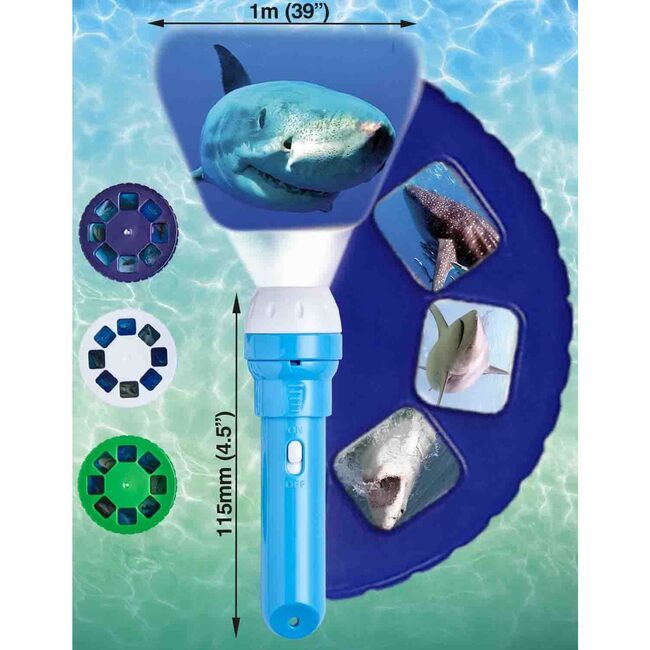 Brainstorm Toys Shark Flashlight and Projector w/ 24 Shark Images - STEM Toy - STEM Toys - 2