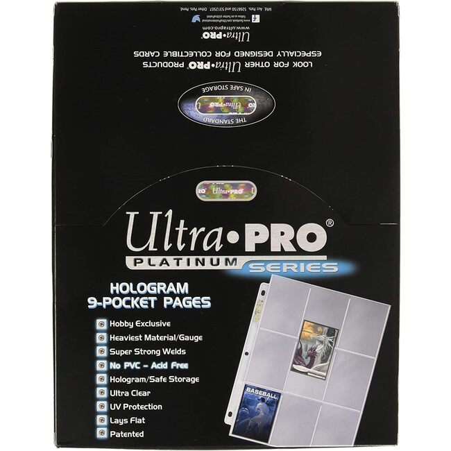 100 Ultra Pro Platinum 9-Pocket Sheets
