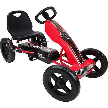 Race Z Pedal Go Kart w/ Adjustable Bucket Seat & 12" Wheels - Red
