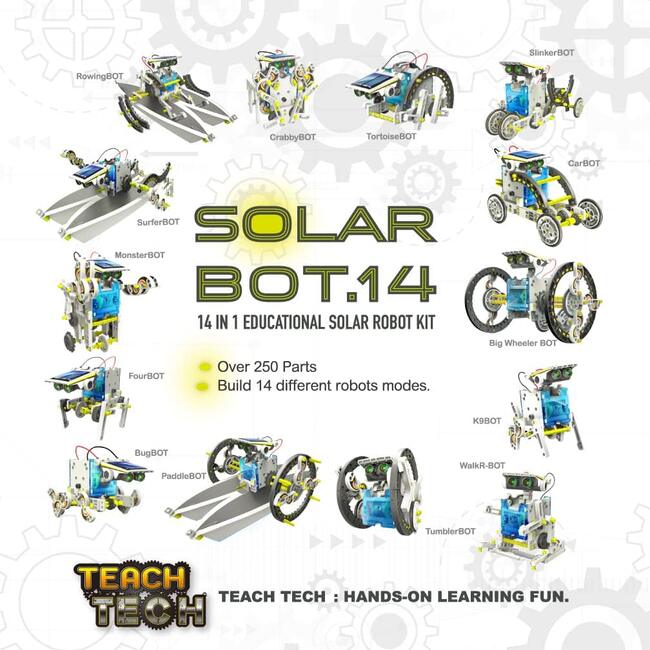 TEACH TECH SolarBot.14 Transforming Solar Robot Kit - STEM Toys - 3