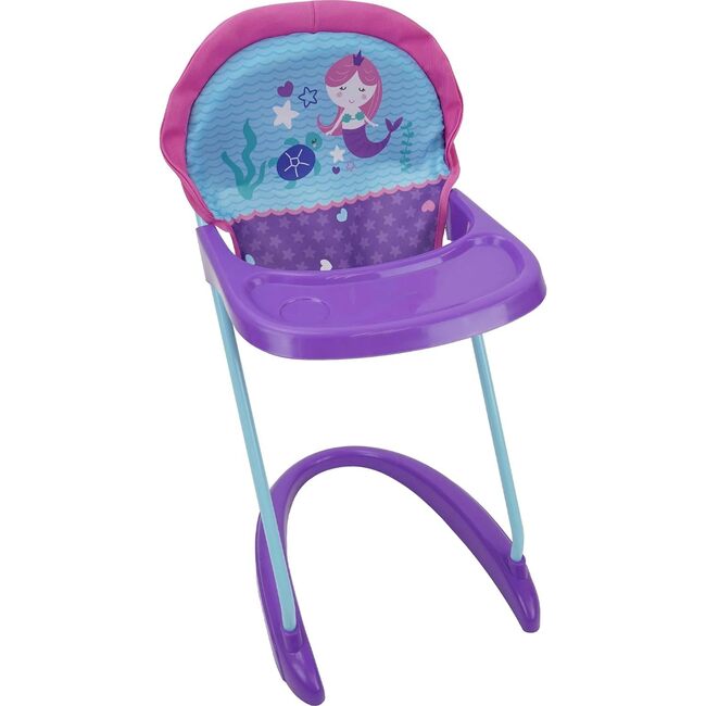 Mermaid Baby Doll Highchair w/ Front Tray & Safety Harness