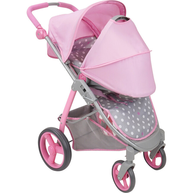 Cotton Candy Pink: Doll Travel System Doll Accessory - Pink, Grey, Polka Dot