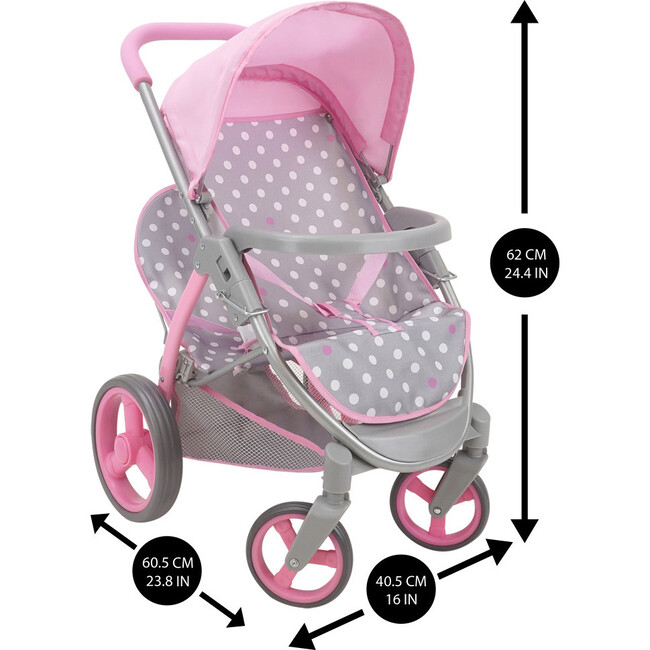 Cotton Candy Pink: Twin Tandem Doll Stroller - Dolls Up to 18" - Doll Accessories - 3