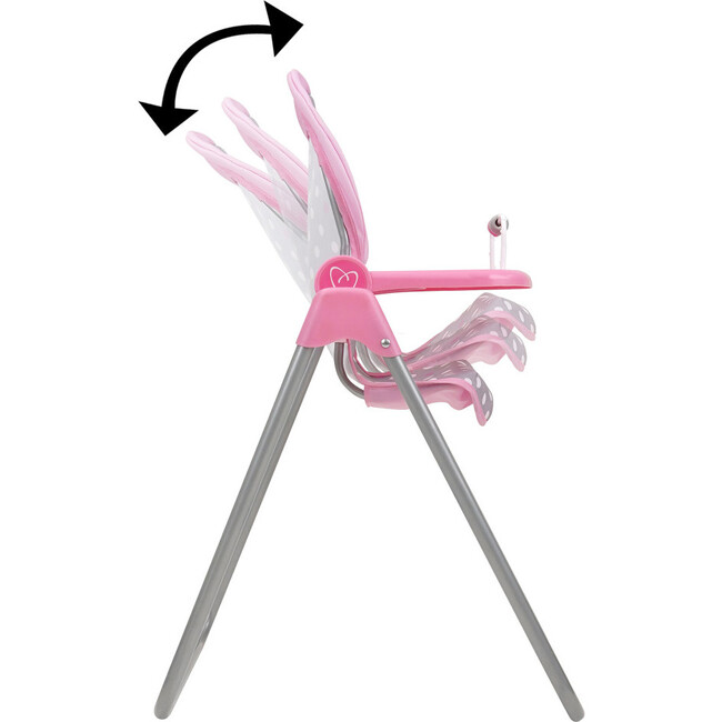 Cotton Candy Pink Doll Highchair - Pink, Grey, Polka Dot - Doll Accessories - 2