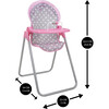 Cotton Candy Pink Doll Highchair - Pink, Grey, Polka Dot - Doll Accessories - 3