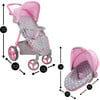 Cotton Candy Pink: Doll Travel System Doll Accessory - Pink, Grey, Polka Dot - Doll Accessories - 3