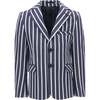 Striped Peak Lapel Blazer, Navy - Blazers & Sport Coats - 1 - thumbnail