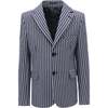 Double Striped Blazer, Navy - Blazers & Sport Coats - 1 - thumbnail