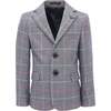 Plaid Tweed Blazer, Blue Grey - Blazers & Sport Coats - 1 - thumbnail