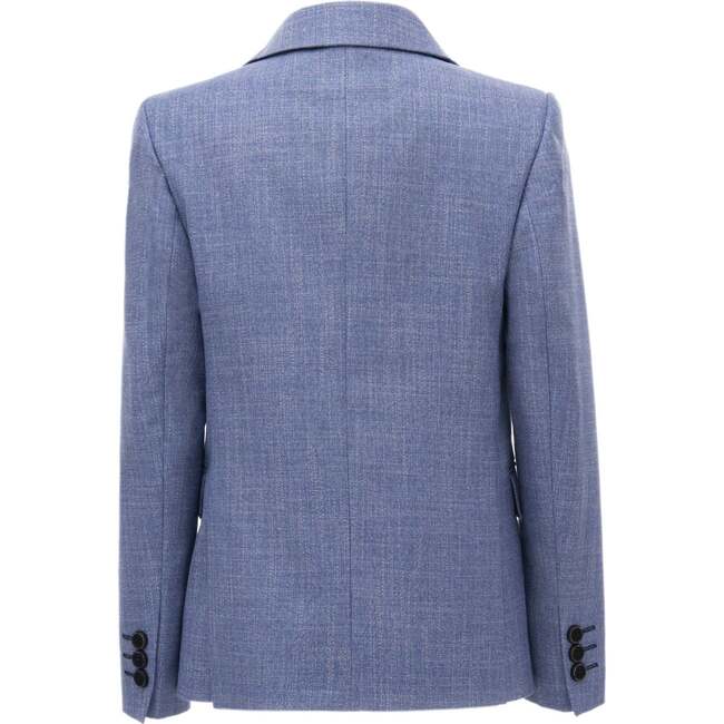 Tweed Peak Lapel Blazer, Night Blue - Blazers & Sport Coats - 2