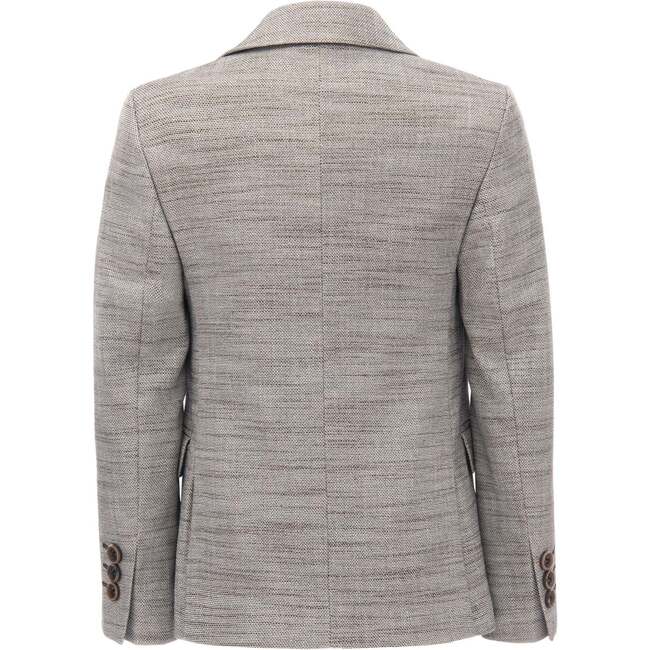 Tweed Peak Lapel Blazer, Beige - Blazers & Sport Coats - 2