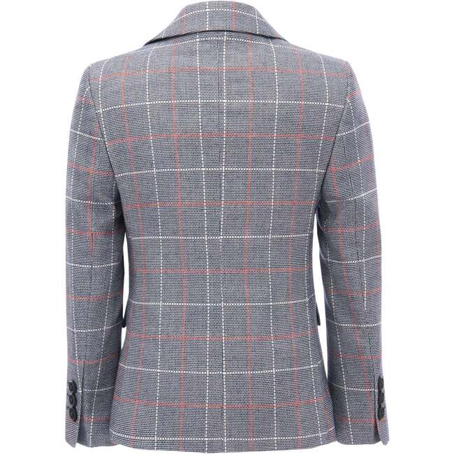 Plaid Tweed Blazer, Blue Grey - Blazers & Sport Coats - 2