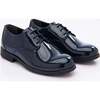 Patent Lace Dress Shoes, Navy - Dress Shoes - 1 - thumbnail