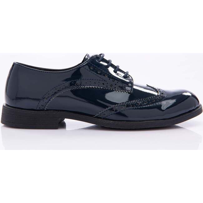 Patent Brogue Dress Shoes, Navy - Dress Shoes - 2