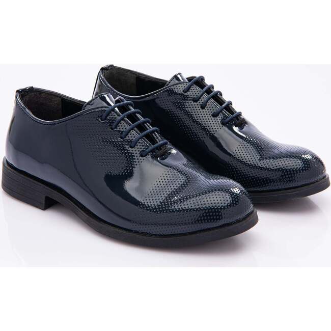 Closed Lace Dress Shoes, Navy