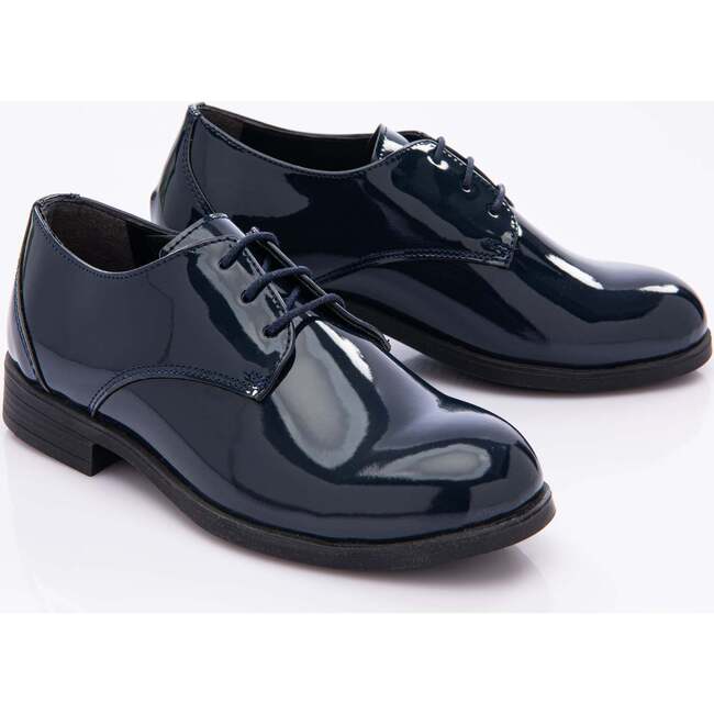 Patent Lace Dress Shoes, Navy - Dress Shoes - 3