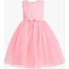 Pearl Bow Tulle Dress, Peach - Dresses - 1 - thumbnail