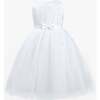 Pearl Bow Tulle Dress, White - Dresses - 1 - thumbnail