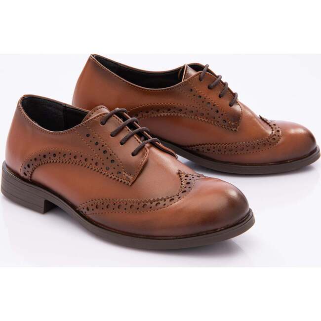 Brogue Dress Shoes, Brown - Dress Shoes - 3