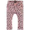 Leopard Print Denim-Style Pants, Pink - Pants - 1 - thumbnail