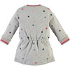 All-Over Stars Print Long Sleeve Sweat-Dress, Grey Melange - Dresses - 2