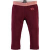 Contrast Waistband Legging, Dark Ruby & Charcoal Grey - Leggings - 1 - thumbnail