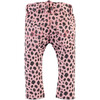 Leopard Print Denim-Style Pants, Pink - Pants - 2