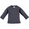 Long Sleeve Tee Shirt, Space Ship, Dark Smokey Blue - Tees - 2