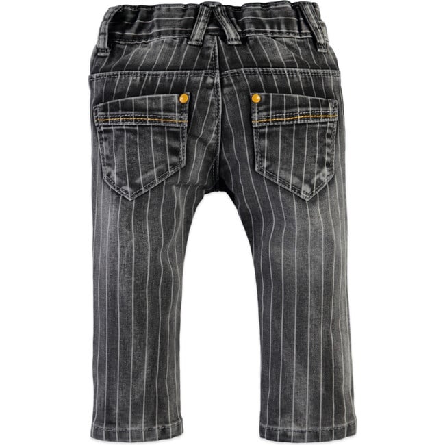 Classic Pinstripe Denim Pants, Grey - Jeans - 2