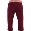 Contrast Waistband Legging, Dark Ruby & Charcoal Grey - Leggings - 2