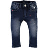 Dark Toned Denim Pants, Blue - Jeans - 1 - thumbnail