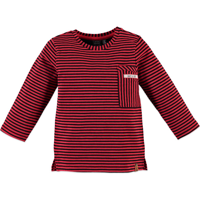 Striped Long Sleeve Tee Shirt, Cayenne
