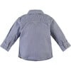 Classic Crew Neck Button-Up Shirt, Cobalt Blue - Shirts - 2