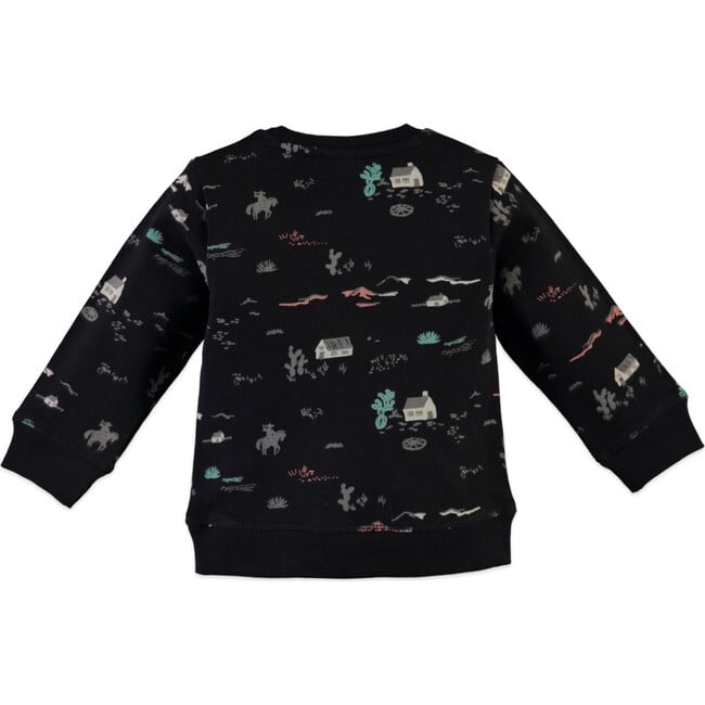 Desert Scene Print Crew Neck Sweatshirt, Blue Night - Sweatshirts - 2