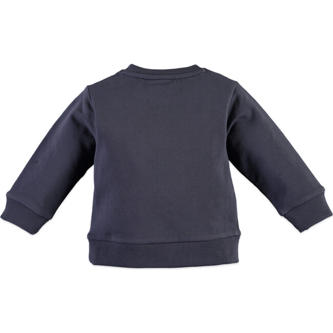 Rocket Ship Print Crew Neck Sweatshirt, Slate Grey - Sweatshirts - 2