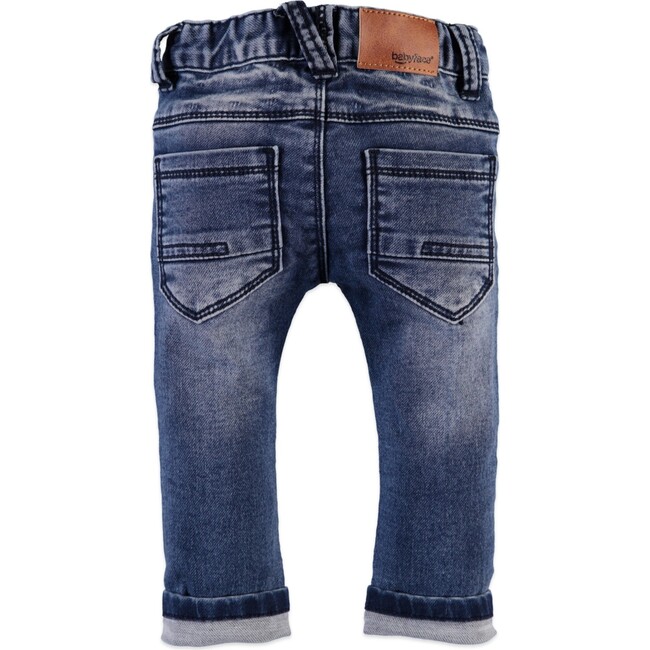 Jogger-Style Denim Pants, Smokey Blue - Jeans - 2