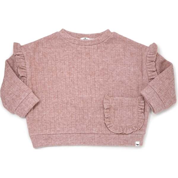 oh baby! Wide Rib Sweater Knit Millie Slouch in Vanilla Blush Combo