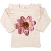doll Ribbed Appl Millie Sleeve Long Sleeve Tee, Vanilla - Shirts - 1 - thumbnail