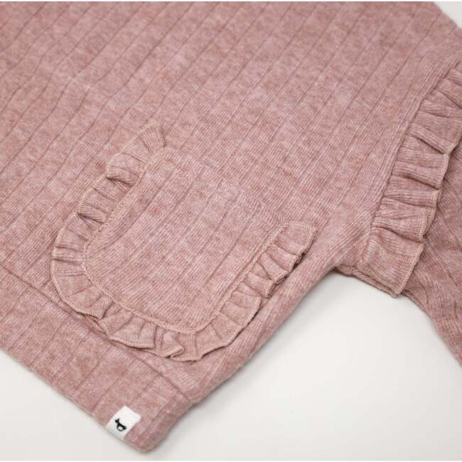 Wide Rib Sweater Knit Millie Slouch with Pocket, Blush Heather - Sweaters - 3