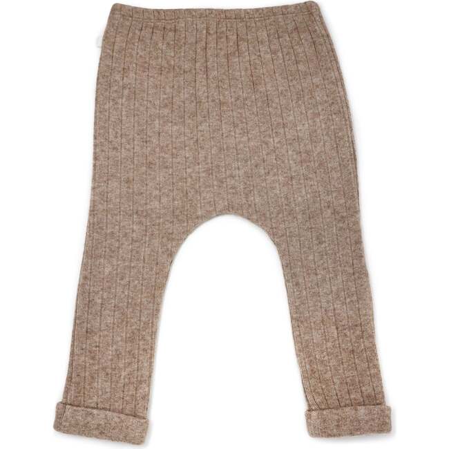 Wide Rib Sweater Knit Patch Pant, Mushroom Heather - Sweatpants - 2