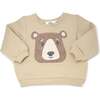 Teddy Face Applique Brooklyn Boxy, Oat - Sweatshirts - 1 - thumbnail