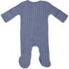 Two Way Zip Cable Footie, Denim - Footie Pajamas - 3