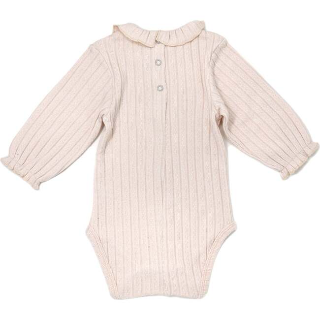 Ruffle Neck Cable Onesie, Vanilla - Onesies - 2