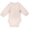 Ruffle Neck Cable Onesie, Vanilla - Onesies - 2